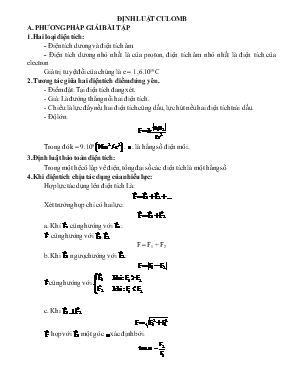 Bài giảng Môn lý 11 Định luật culomb